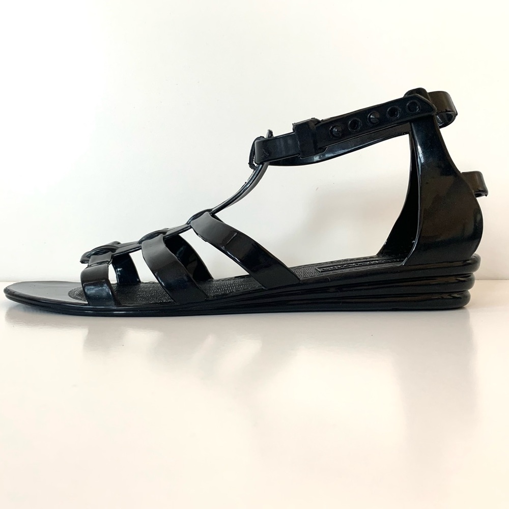 BCBG Max Azria Black Jelly Gladiator Sandals